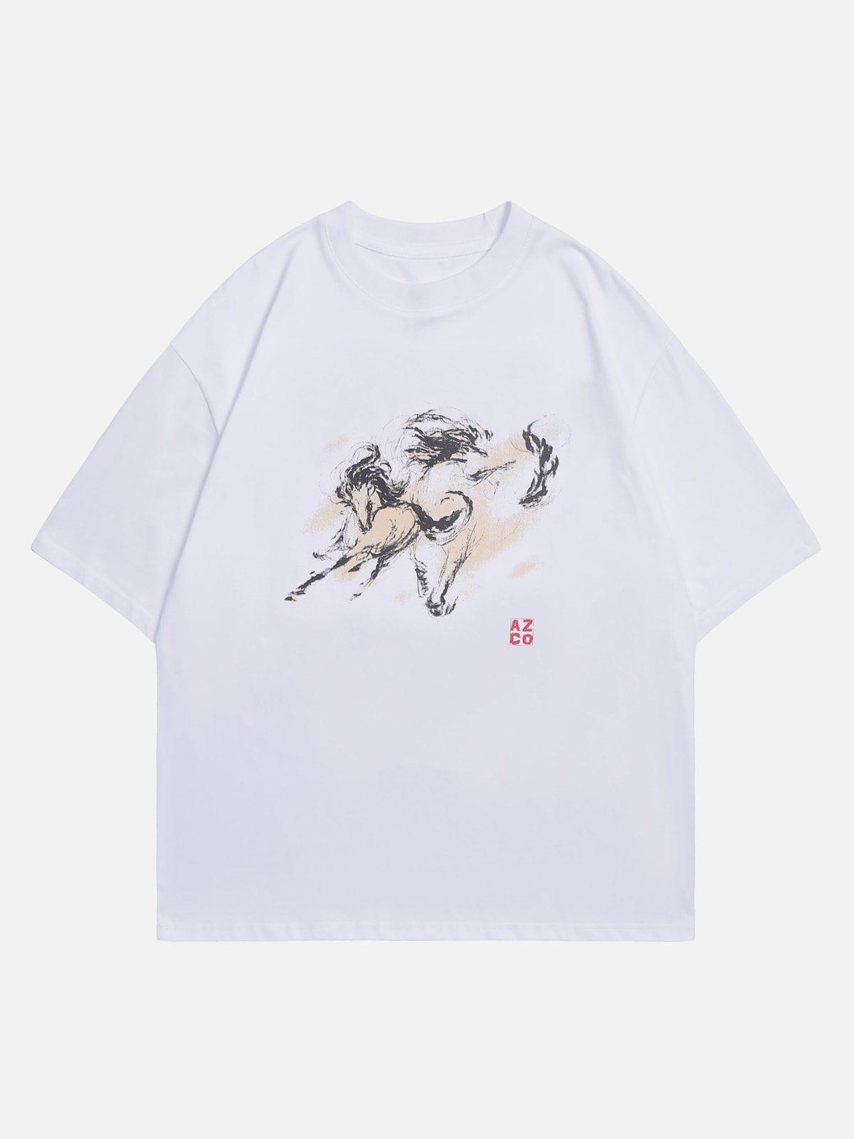 Sneakerland™ - Dip-dye NOTIMENOSEE Print Tee - tntwear1