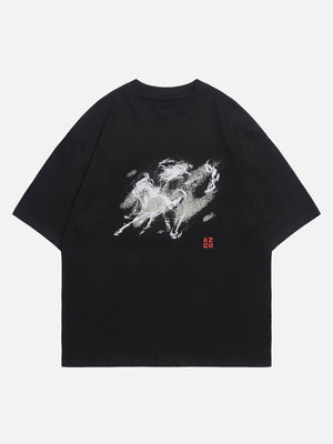 Sneakerland™ - Dip-dye NOTIMENOSEE Print Tee - tntwear1