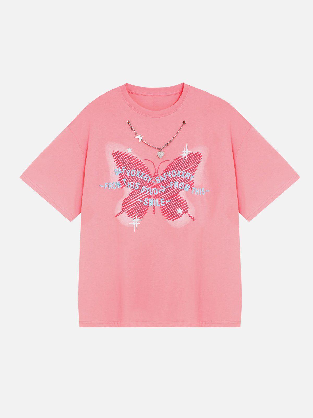 Sneakerland™ - Doodle Butterfly Print Tee - tntwear1