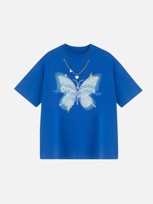 Sneakerland™ - Doodle Butterfly Print Tee - tntwear1