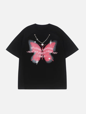 Sneakerland™ - Doodle Butterfly Print Tee - tntwear1