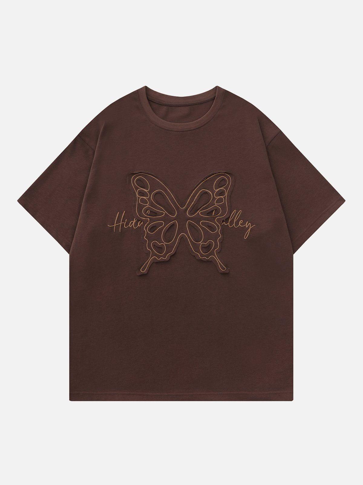 Sneakerland™ - Embroidery Butterfly Tee - tntwear1