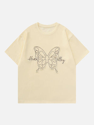 Sneakerland™ - Embroidery Butterfly Tee - tntwear1