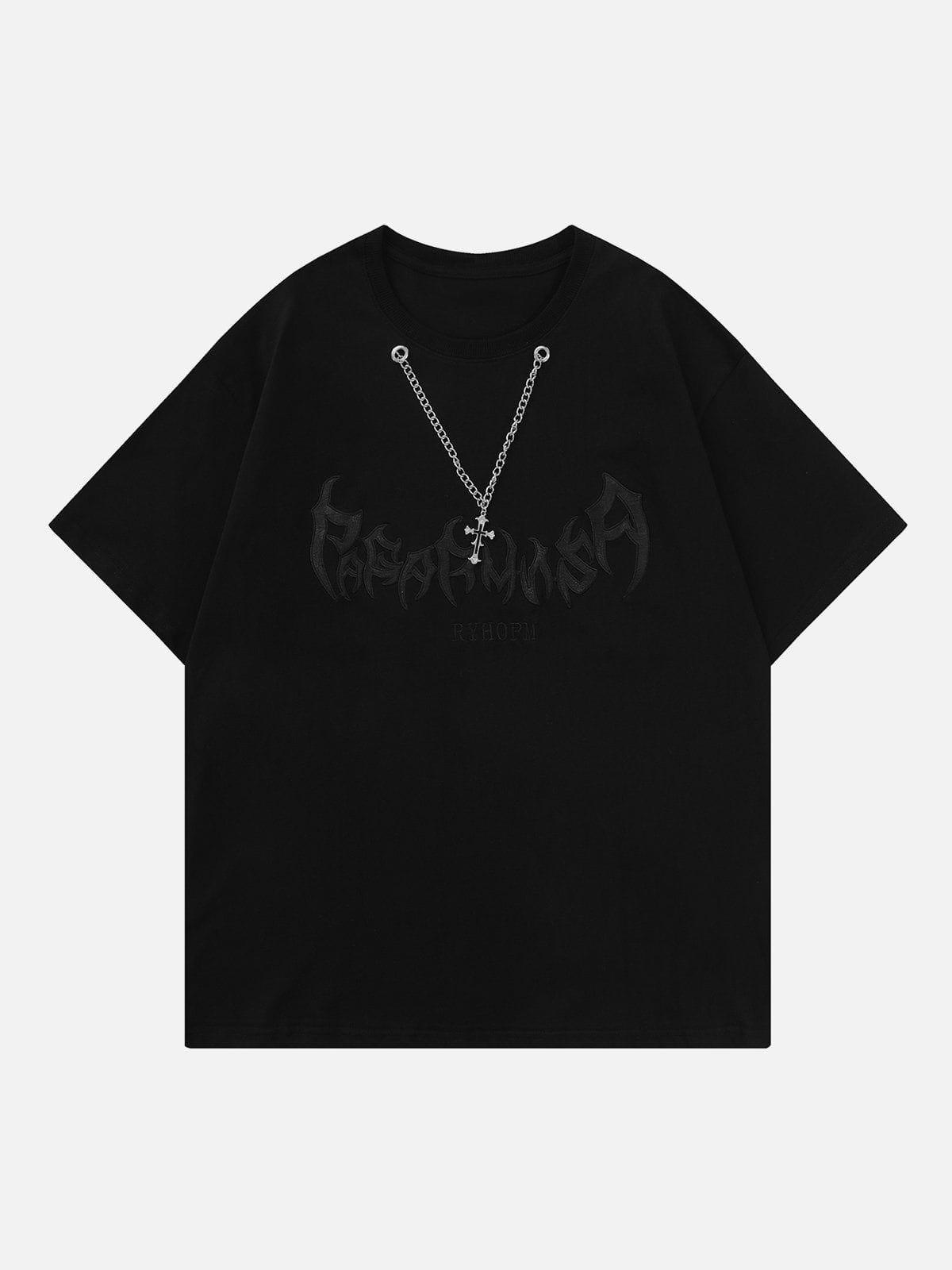 Sneakerland™ - Embroidery Chain Decoration Tee - tntwear1