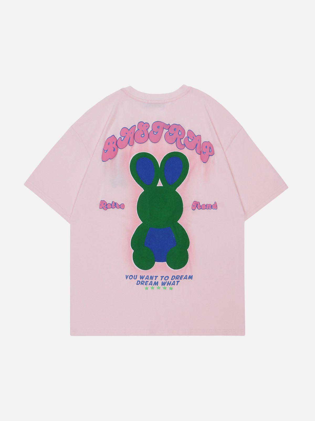 Sneakerland™ - Embroidery Rabbit Print Tee - tntwear1