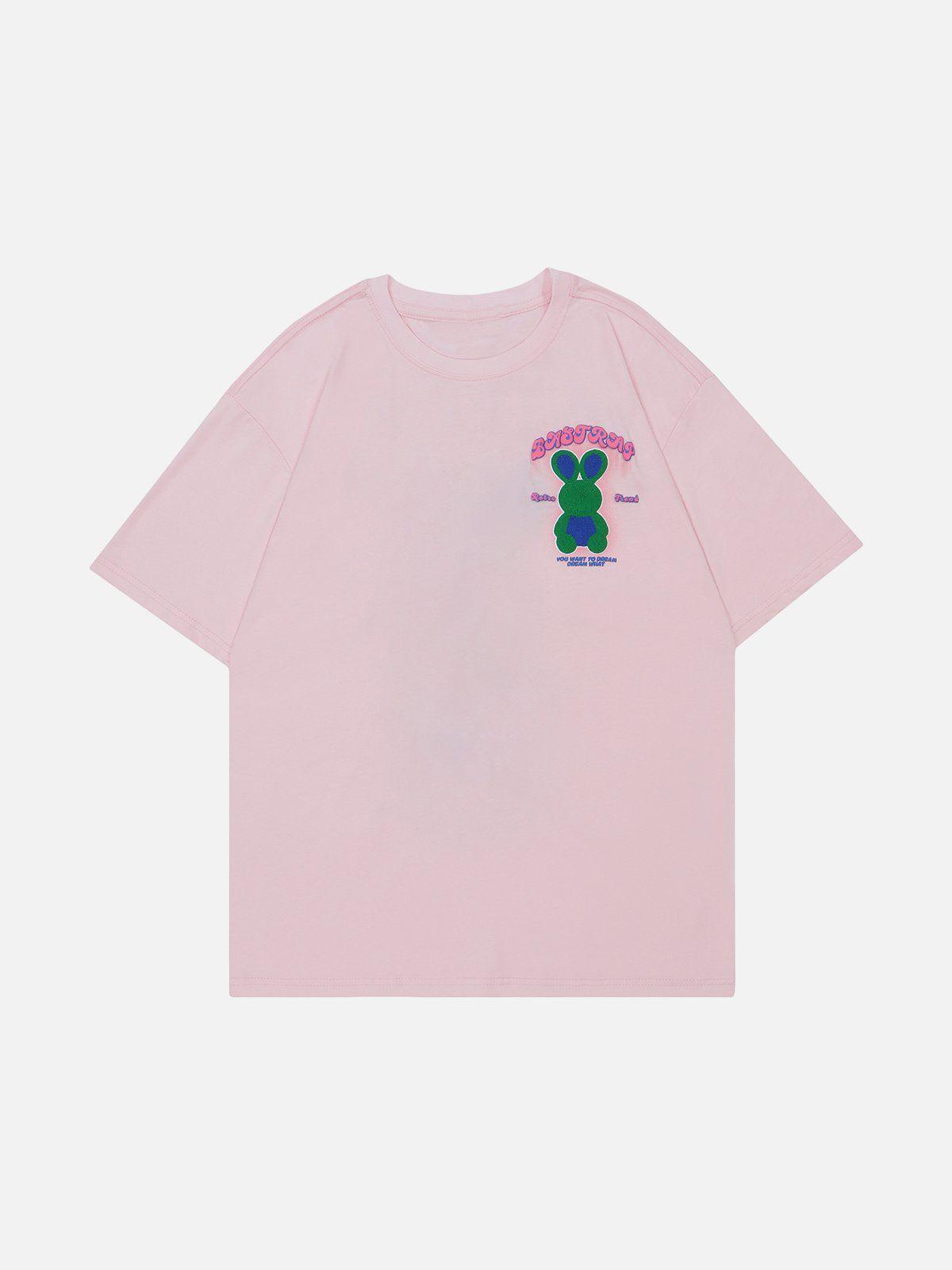 Sneakerland™ - Embroidery Rabbit Print Tee - tntwear1