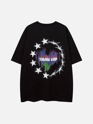 Sneakerland™ - Flame Letter Graphic Tee - tntwear1