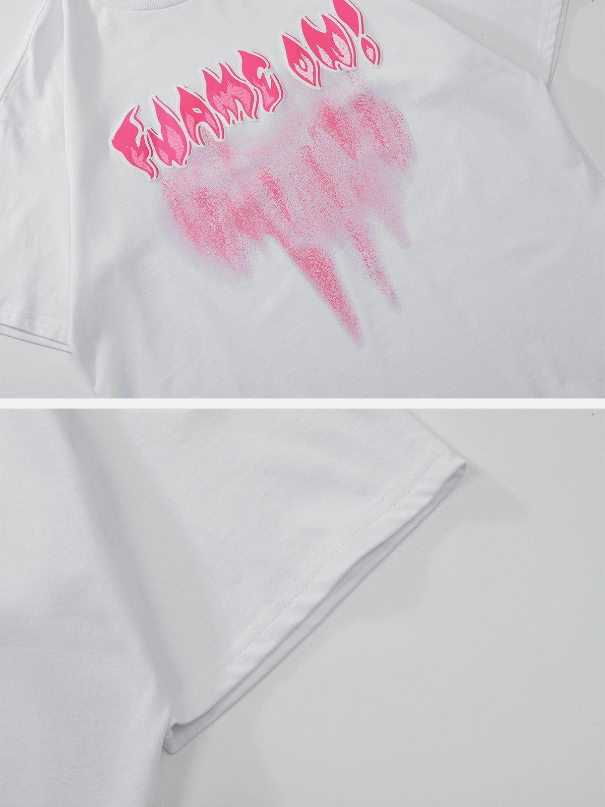 Sneakerland™ - Flame Letters Tie Dye Graphic Tee - tntwear1