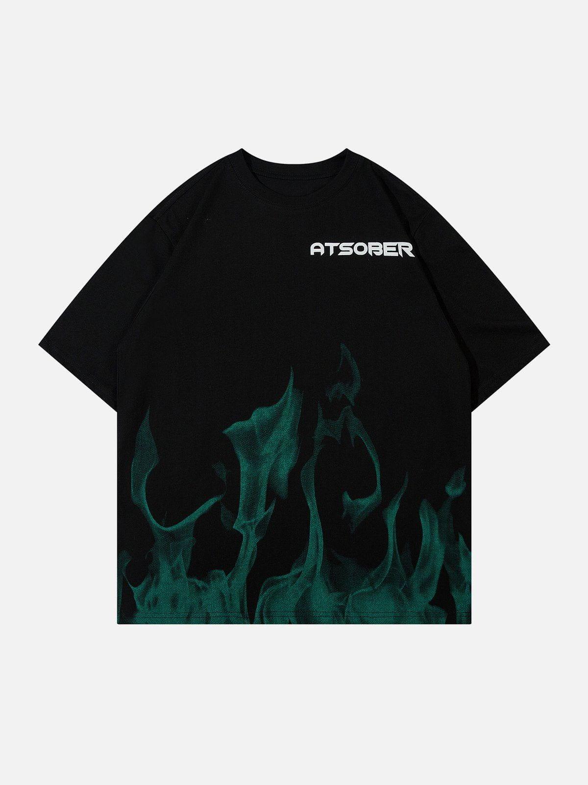 Sneakerland™ - Flame Print Cotton Tee - tntwear1