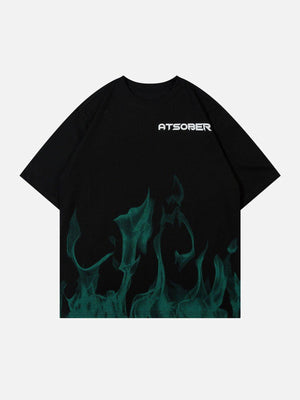 Sneakerland™ - Flame Print Cotton Tee - tntwear1