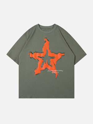 Sneakerland™ - Flame Star Print Tee - tntwear1