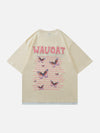 Sneakerland™ - Flocked Letters Butterfly Print Tee - tntwear1