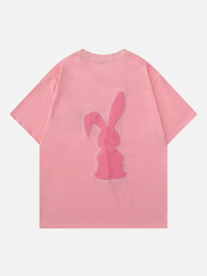 Sneakerland™ - Flocked Rabbit Print Tee - tntwear1