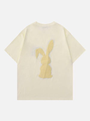 Sneakerland™ - Flocked Rabbit Print Tee - tntwear1