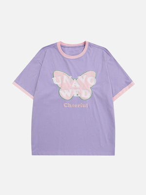 Sneakerland™ - Flocking Butterfly Embroidery Tee - tntwear1