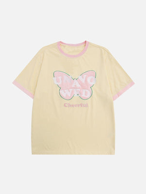 Sneakerland™ - Flocking Butterfly Embroidery Tee - tntwear1