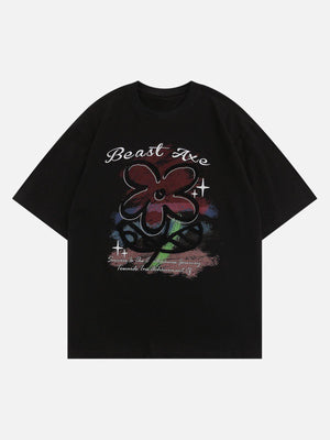 Sneakerland™ - Flower Embroidery Tee - tntwear1