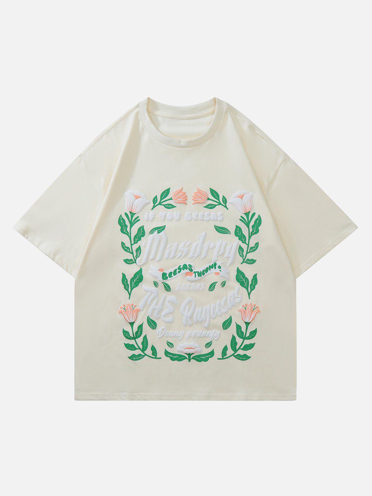 Sneakerland™ - Flower Foam Printing Tee - tntwear1