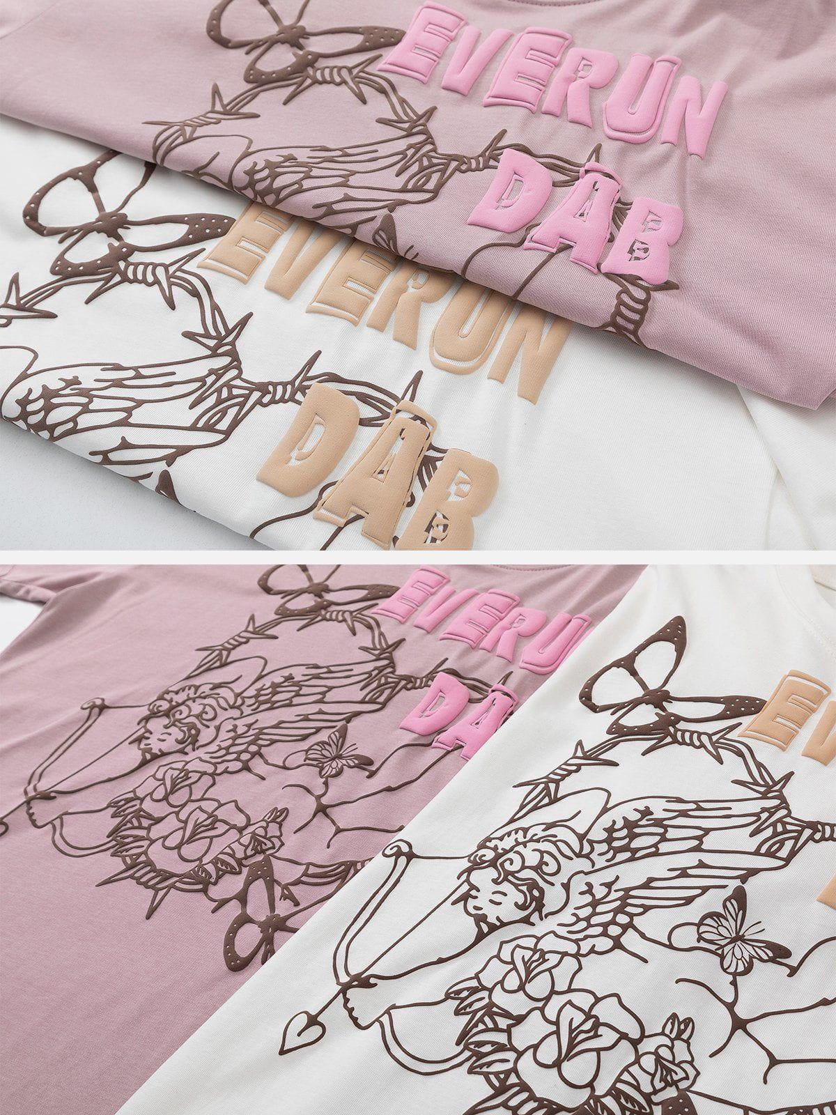 Sneakerland™ - Foam Printing Butterfly Cupid Tee - tntwear1