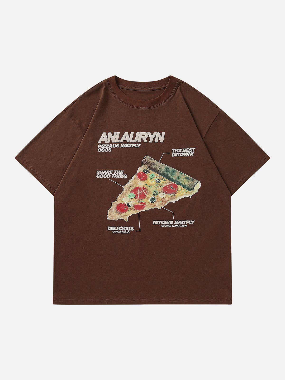 Sneakerland™ - Foam Printing Pizza Print Tee - tntwear1