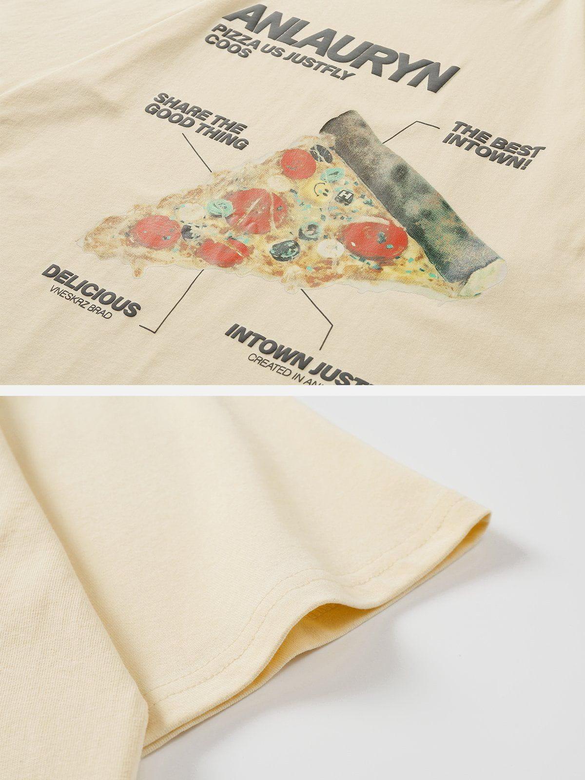 Sneakerland™ - Foam Printing Pizza Print Tee - tntwear1