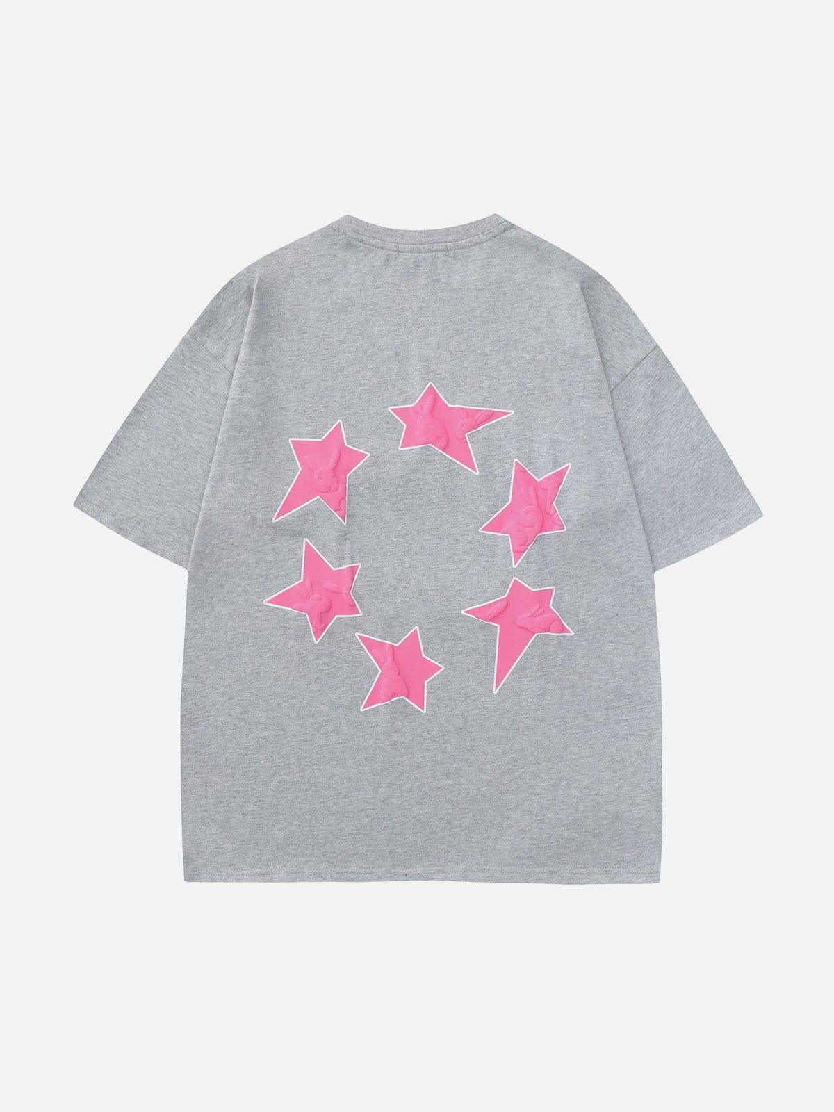 Sneakerland™ - Foam Printing Star Print Tee - tntwear1