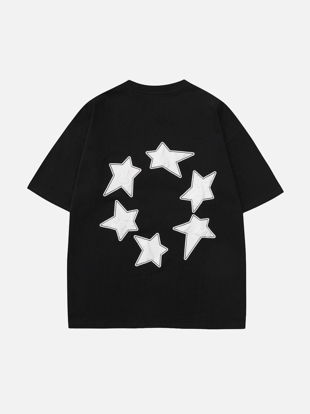 Sneakerland™ - Foam Printing Star Print Tee - tntwear1