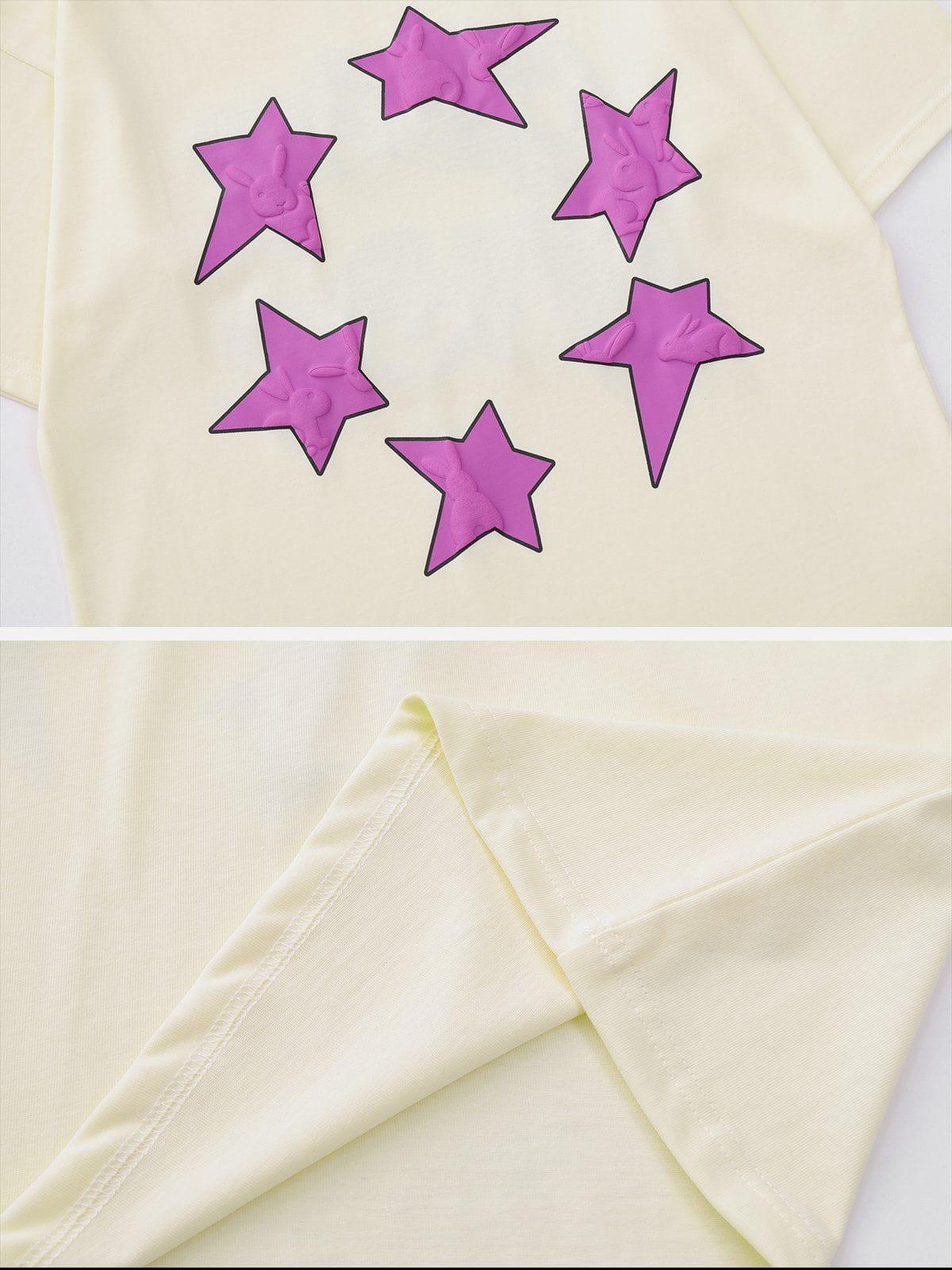 Sneakerland™ - Foam Printing Star Print Tee - tntwear1