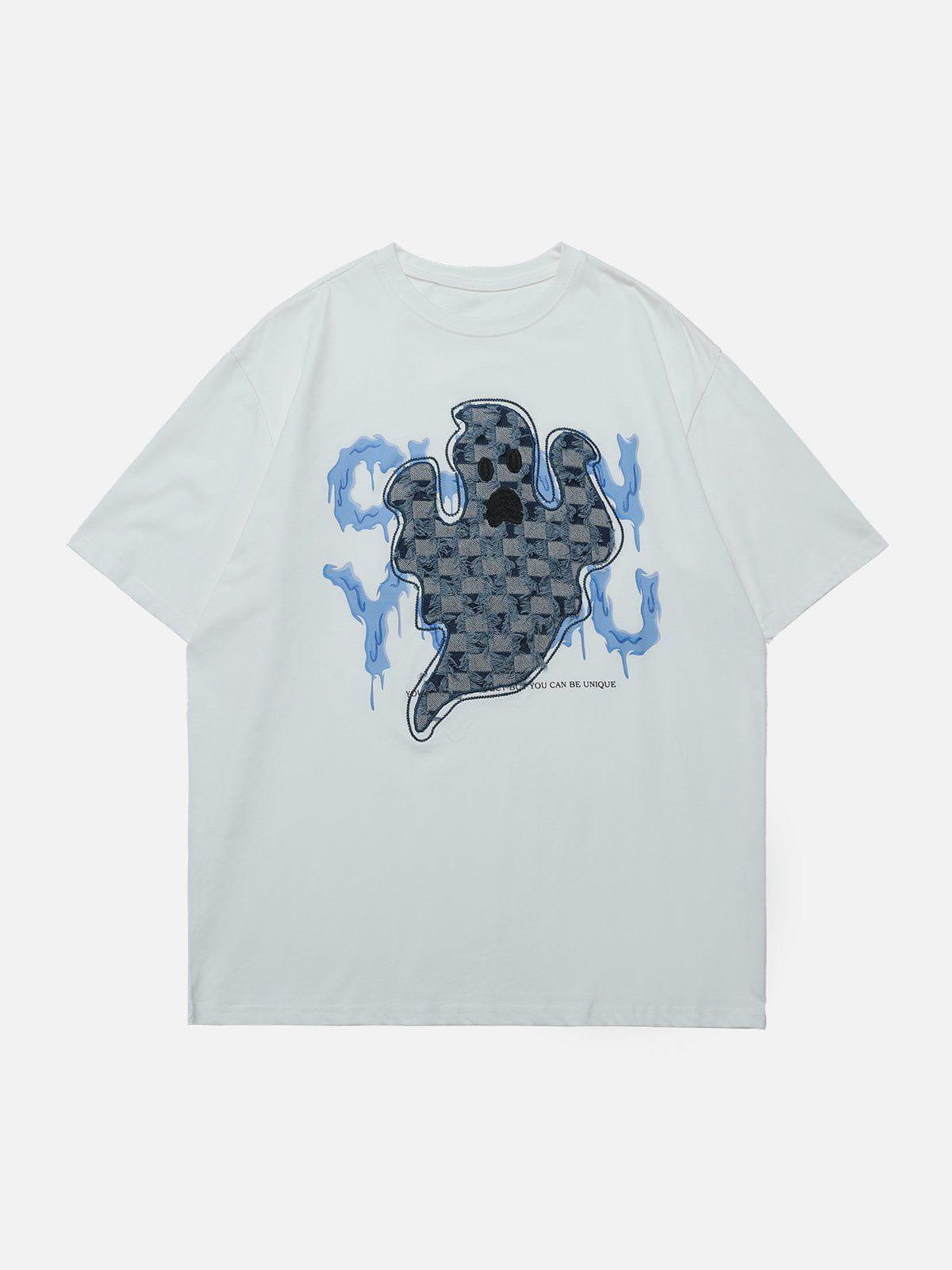 Sneakerland™ - Ghost Applique Denim Tee - tntwear1