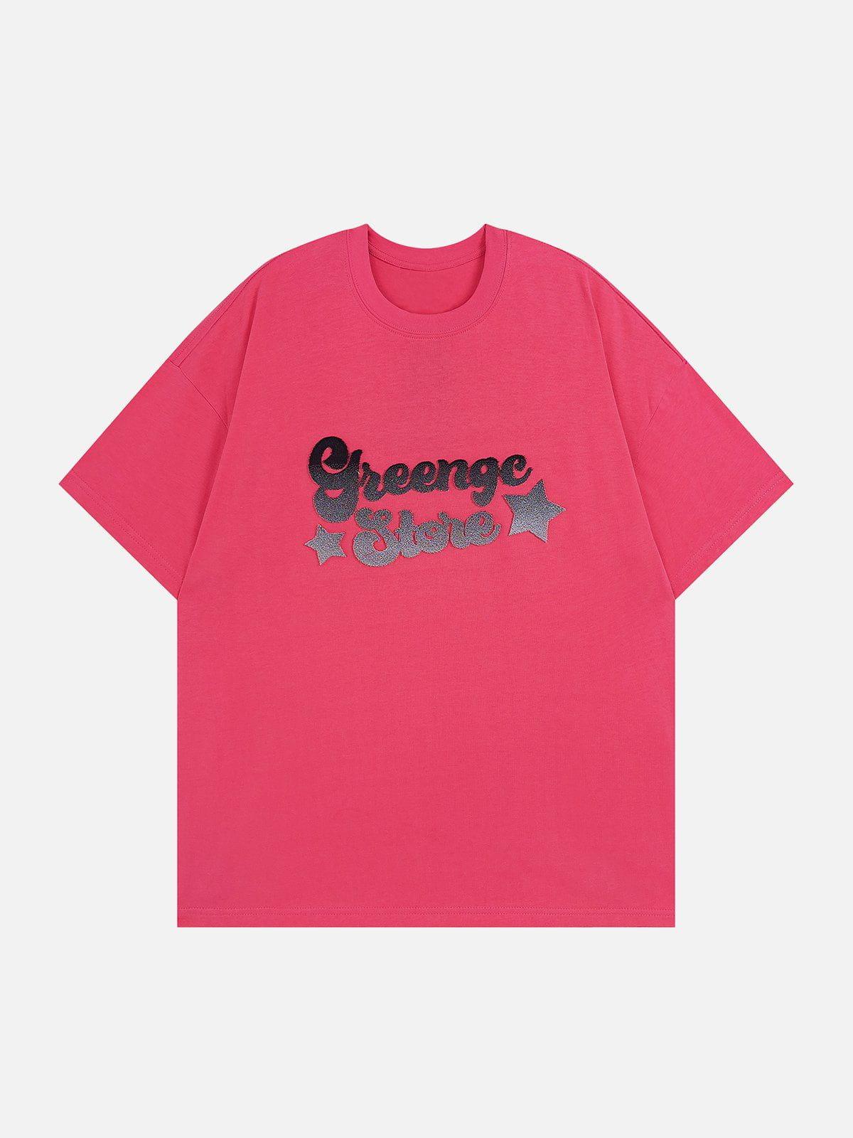 Sneakerland™ - Gradient Embroidery Letter Tee - tntwear1