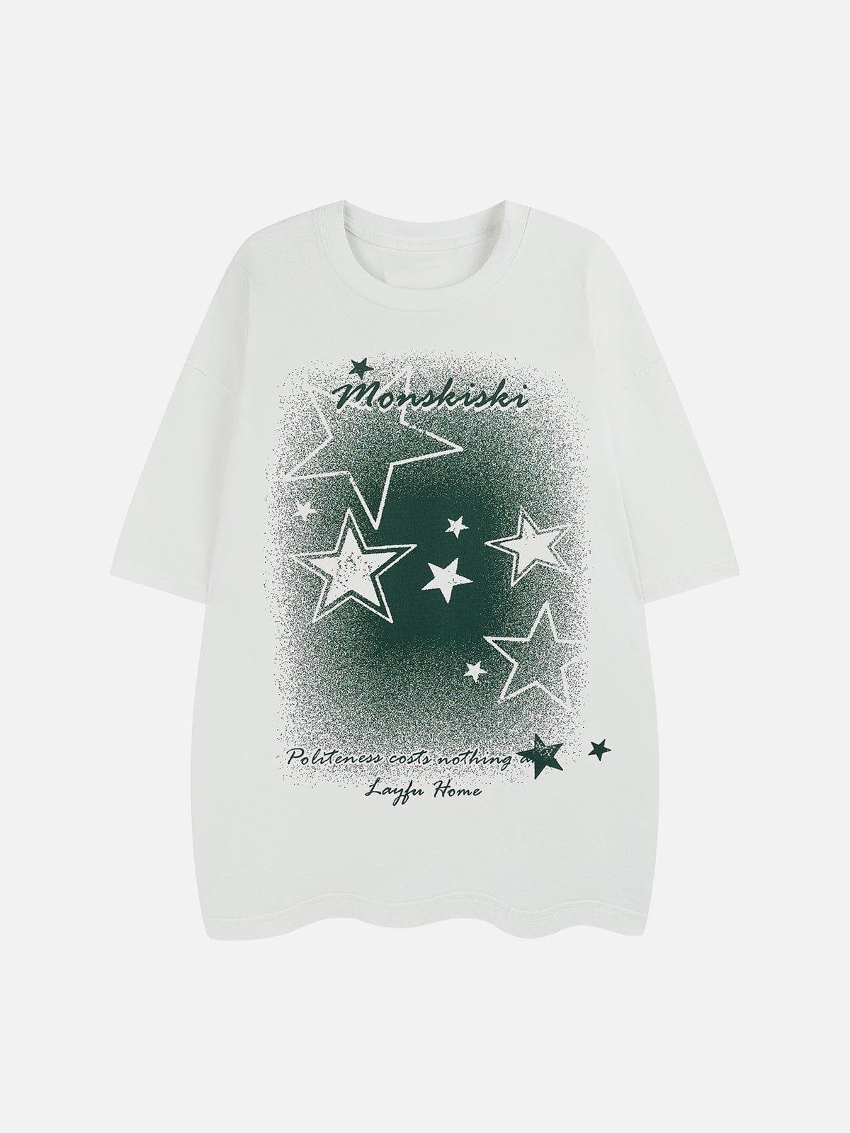 Sneakerland™ - Gradient Star Print Tee - tntwear1