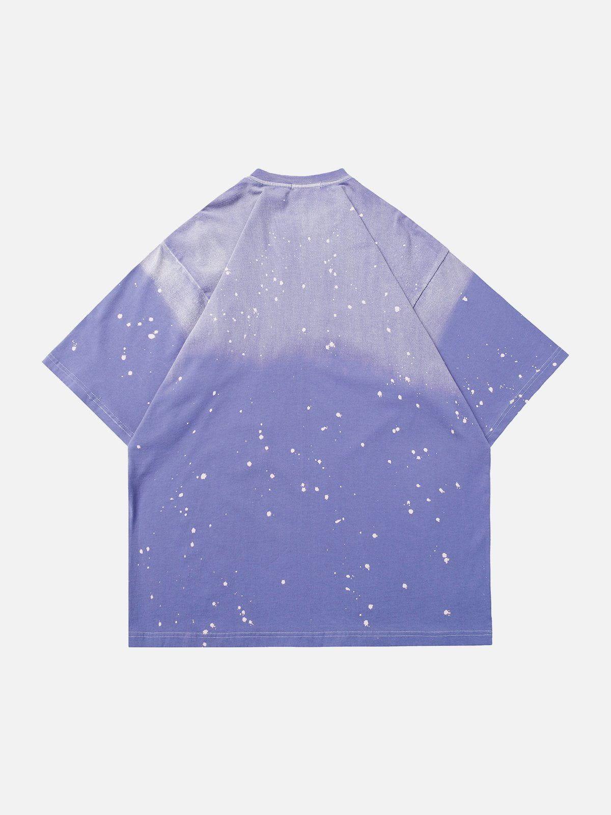 Sneakerland™ - Gradient Wash Raw Edge Star Tee - tntwear1