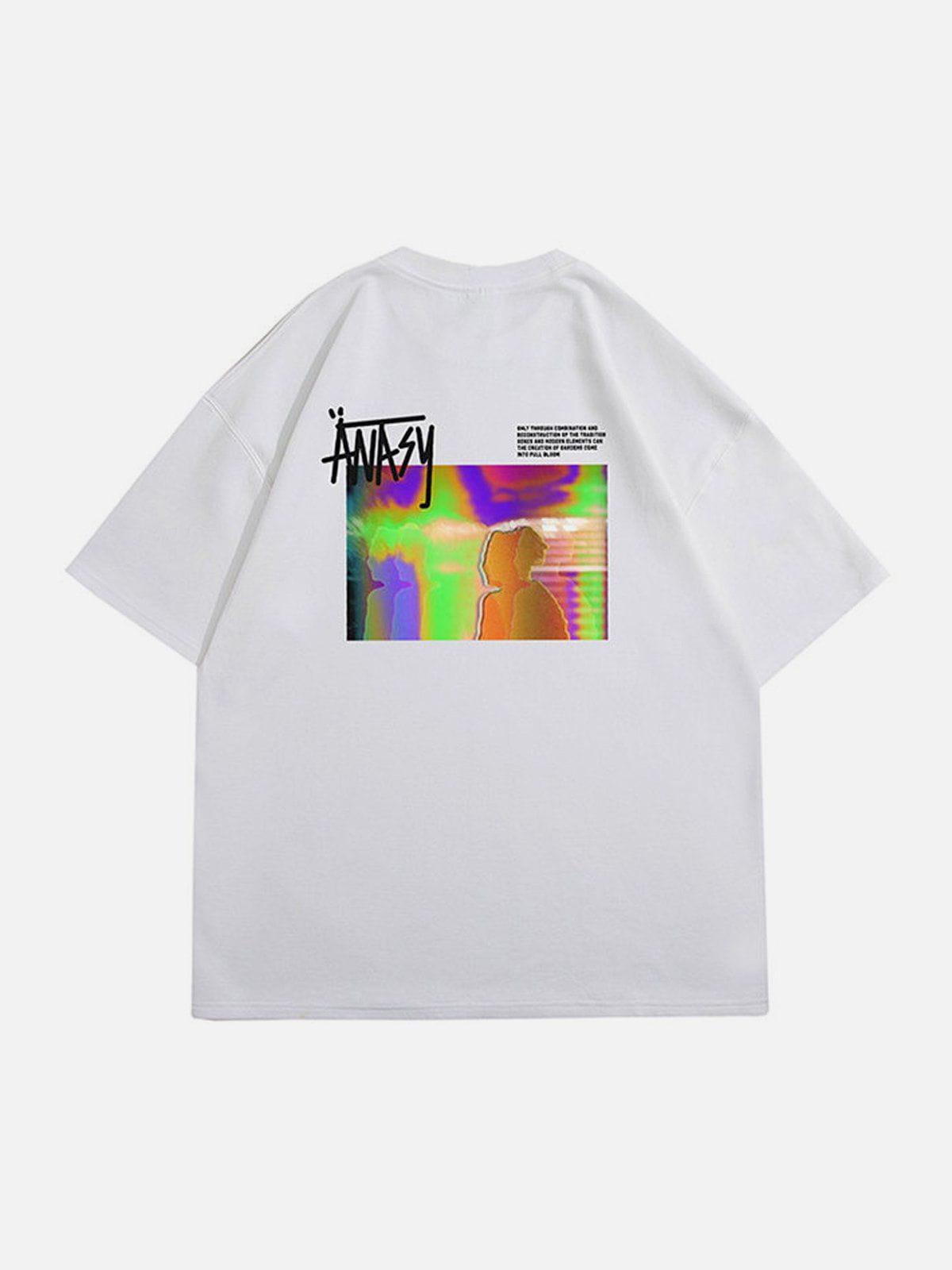 Sneakerland™ - Gradual Change Letter Print Tee - tntwear1