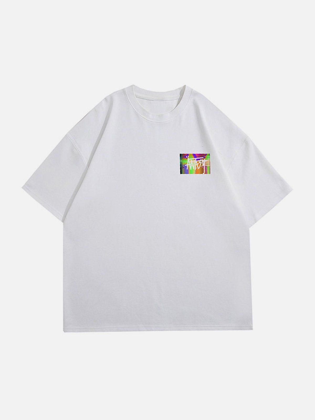 Sneakerland™ - Gradual Change Letter Print Tee - tntwear1