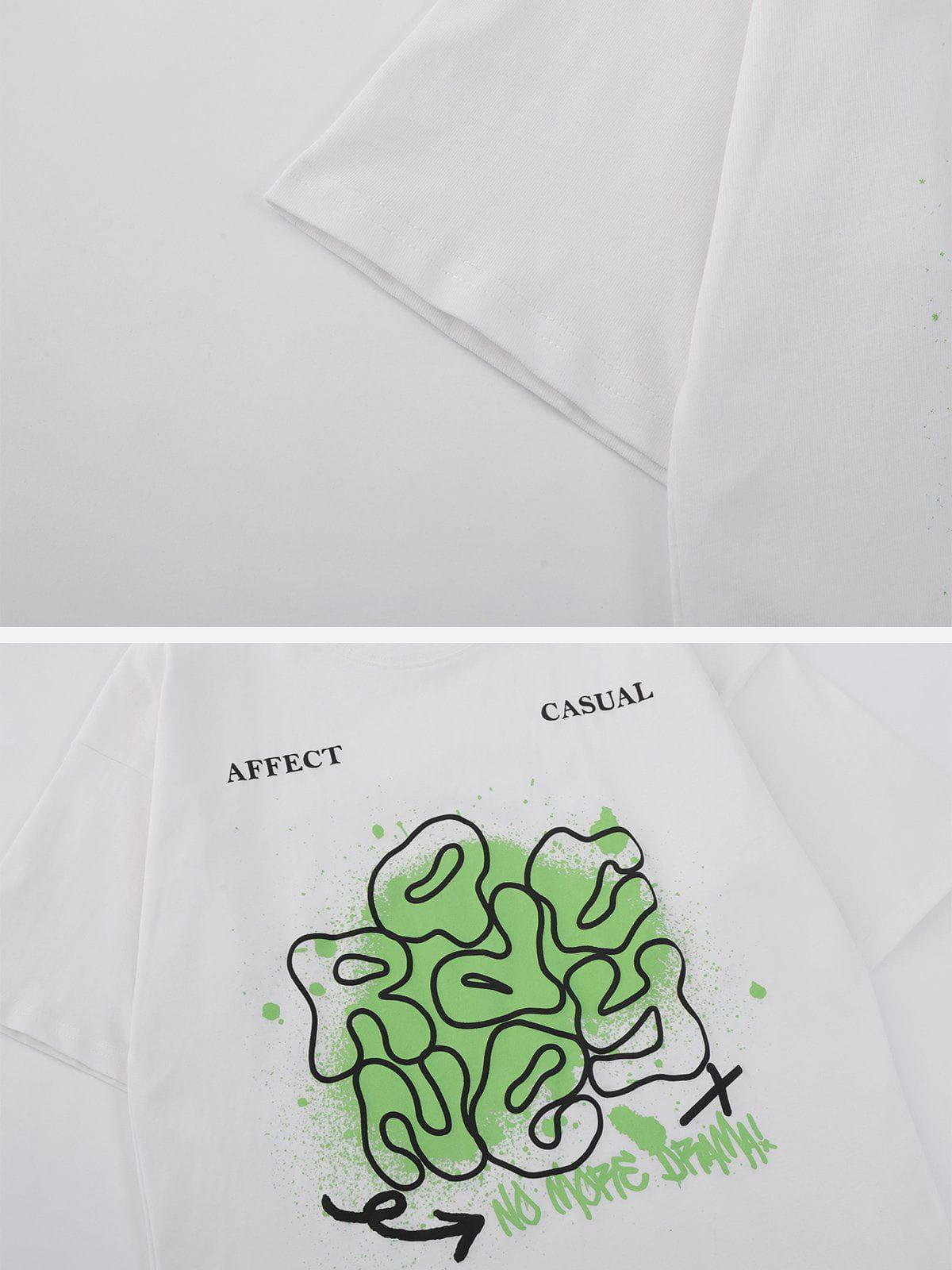 Sneakerland™ - Graffiti Elements Letter Printing Tee - tntwear1