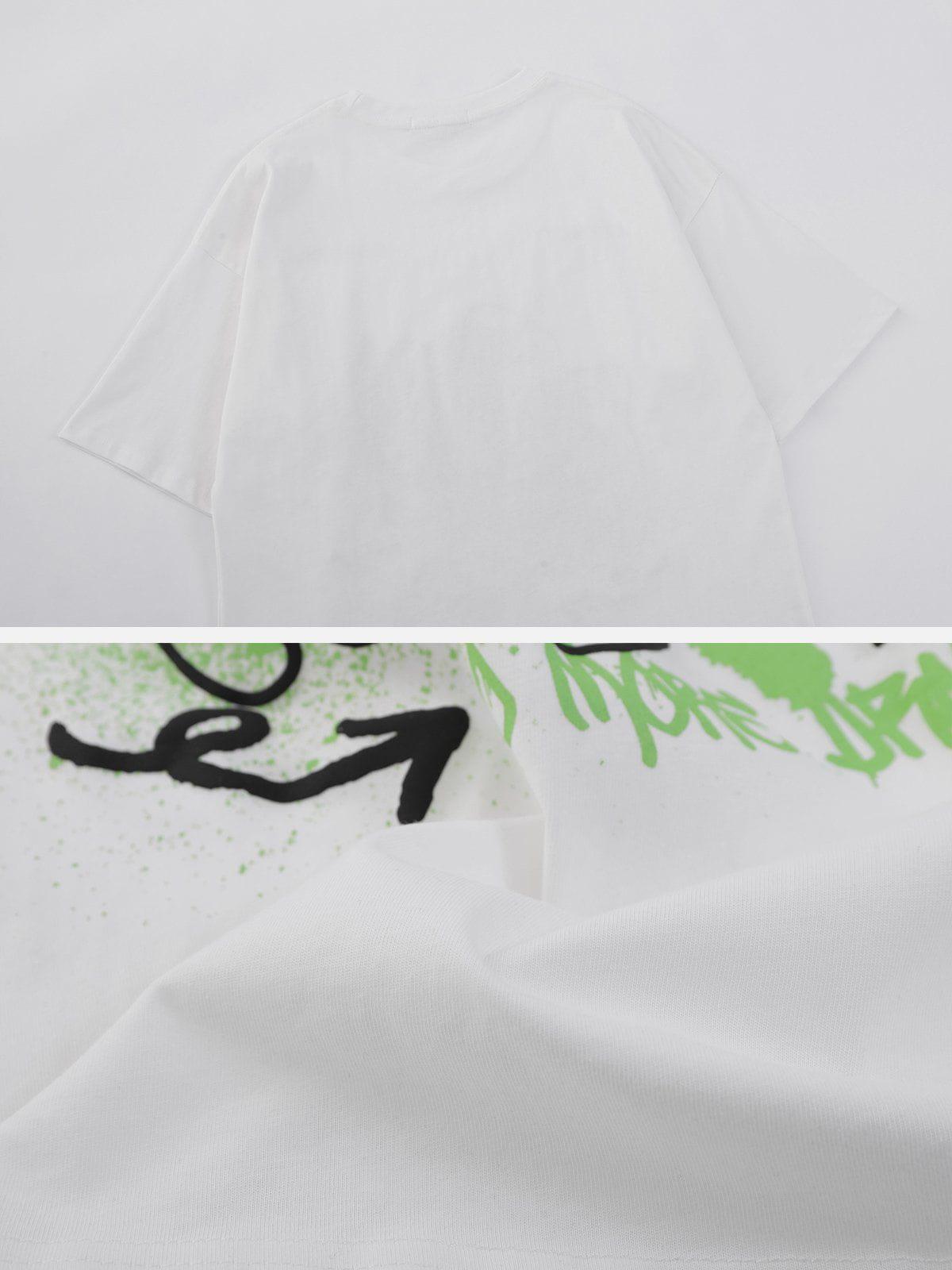 Sneakerland™ - Graffiti Elements Letter Printing Tee - tntwear1