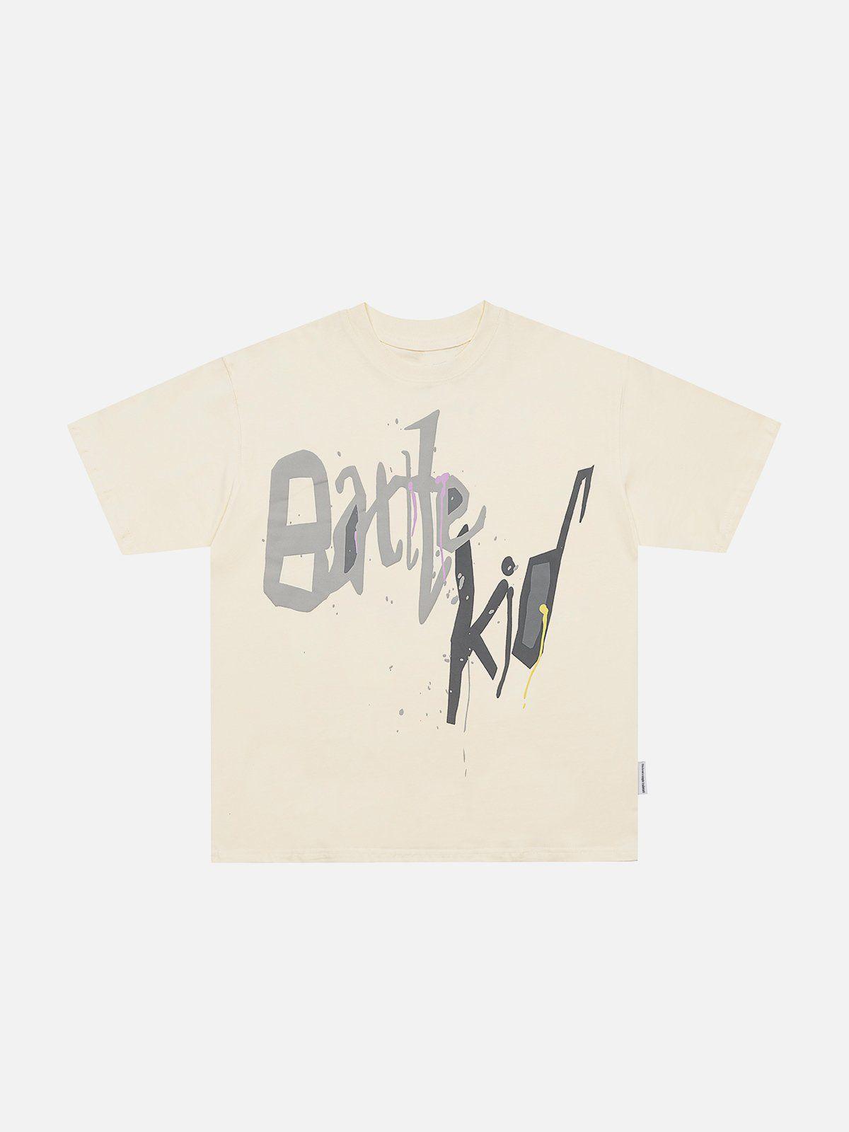 Sneakerland™ - Graffiti Letter Print Tee - tntwear1