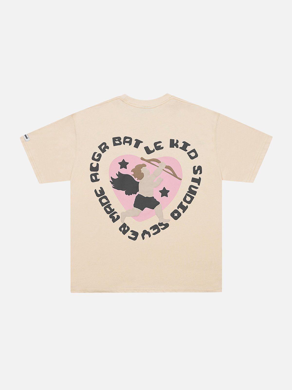 Sneakerland™ - Heart-shaped Cupid Print Tee - tntwear1