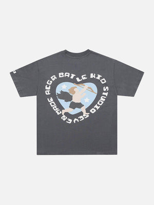 Sneakerland™ - Heart-shaped Cupid Print Tee - tntwear1