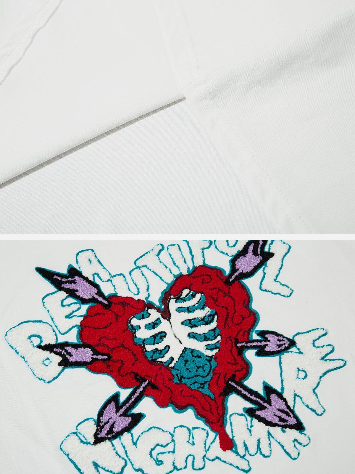 Sneakerland™ - Heart-shaped Embroidery Print Tee - tntwear1