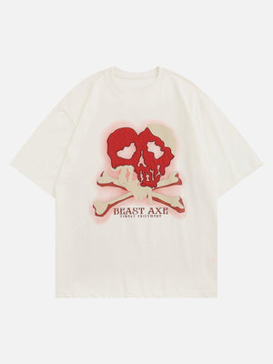 Sneakerland™ - Heartbreak Skull Print Tee - tntwear1