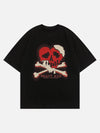 Sneakerland™ - Heartbreak Skull Print Tee - tntwear1