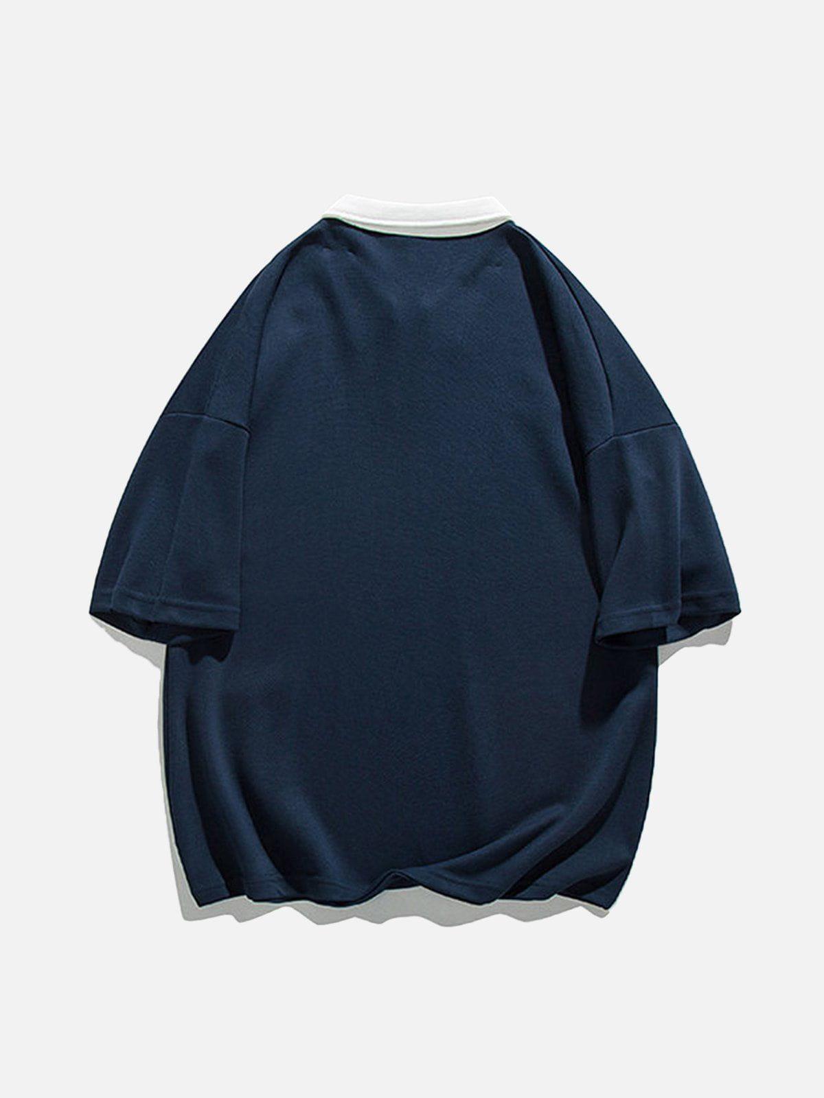 Sneakerland™ - Hem Pocket Zip Up Polo Tee - tntwear1