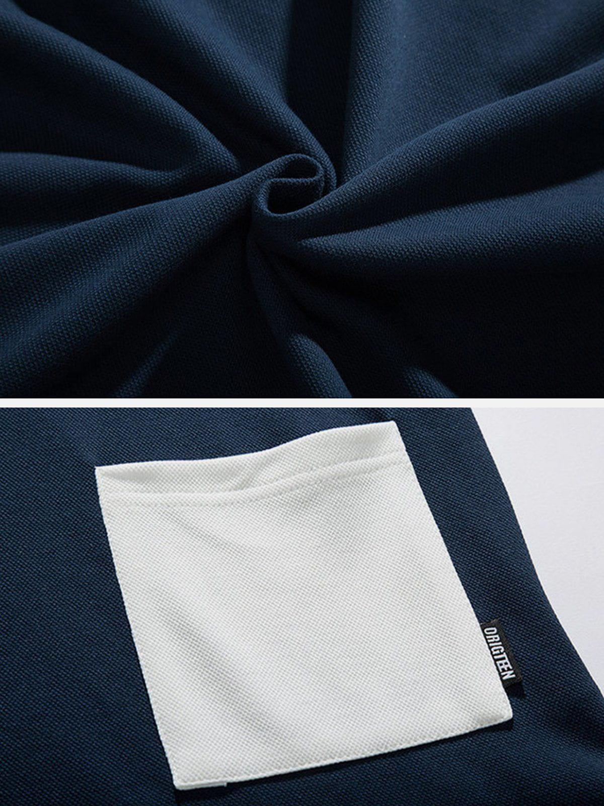 Sneakerland™ - Hem Pocket Zip Up Polo Tee - tntwear1