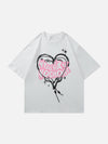 Sneakerland™ - Irregular Heart Letter Print Tee - tntwear1