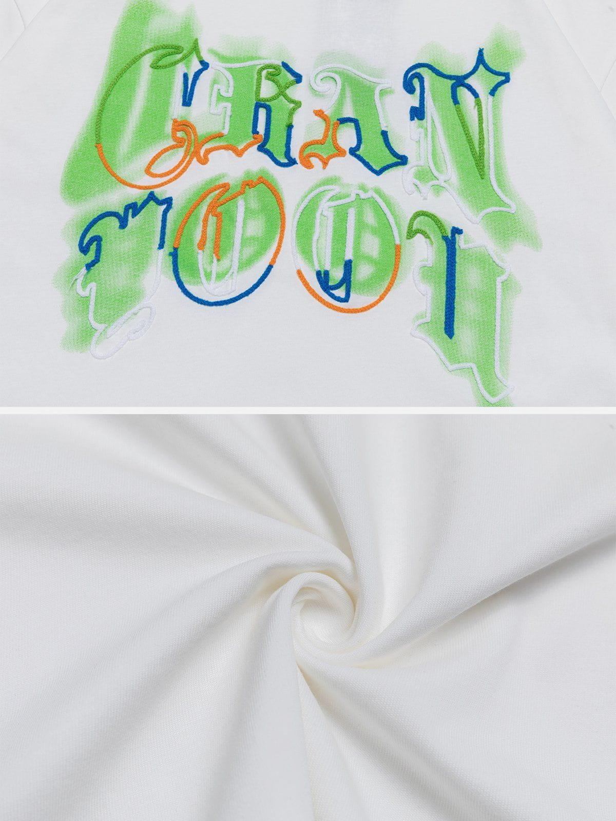 Sneakerland™ - Knitting Letters Embroidery Tee - tntwear1