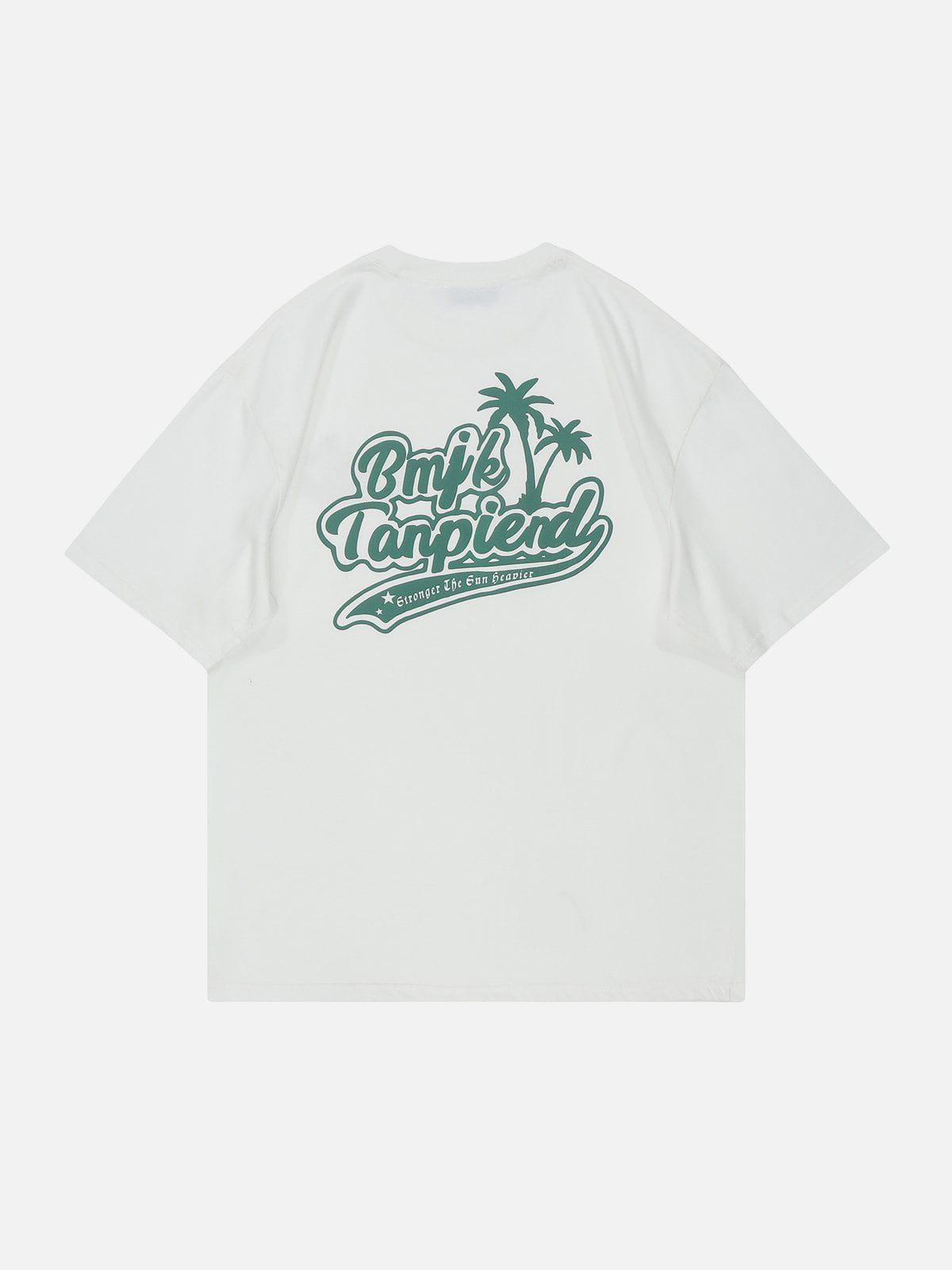 Sneakerland™ - Letter Coconut Palm Print Tee - tntwear1