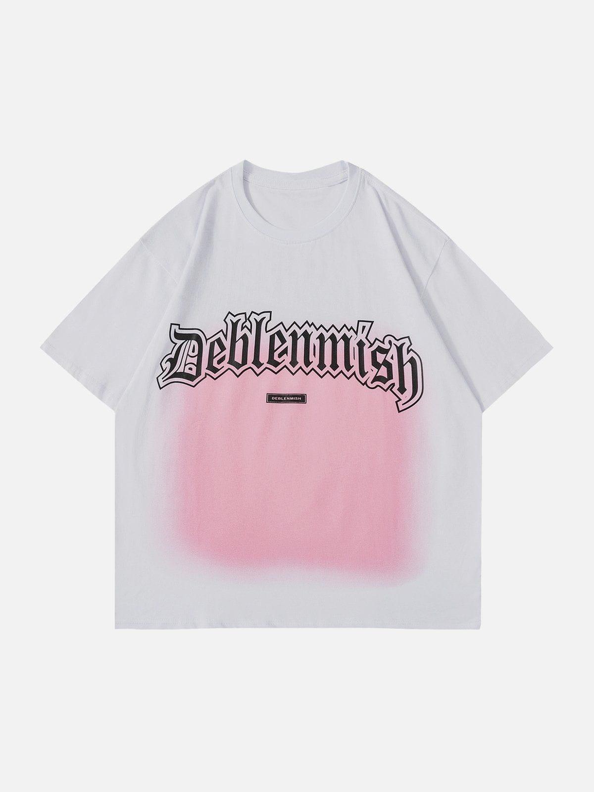 Sneakerland™ - Letter Print Gradient Tee - tntwear1