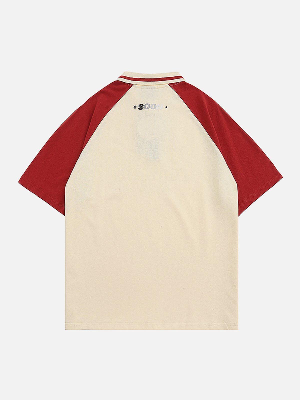 Sneakerland™ - Letter Print Panel Tee - tntwear1