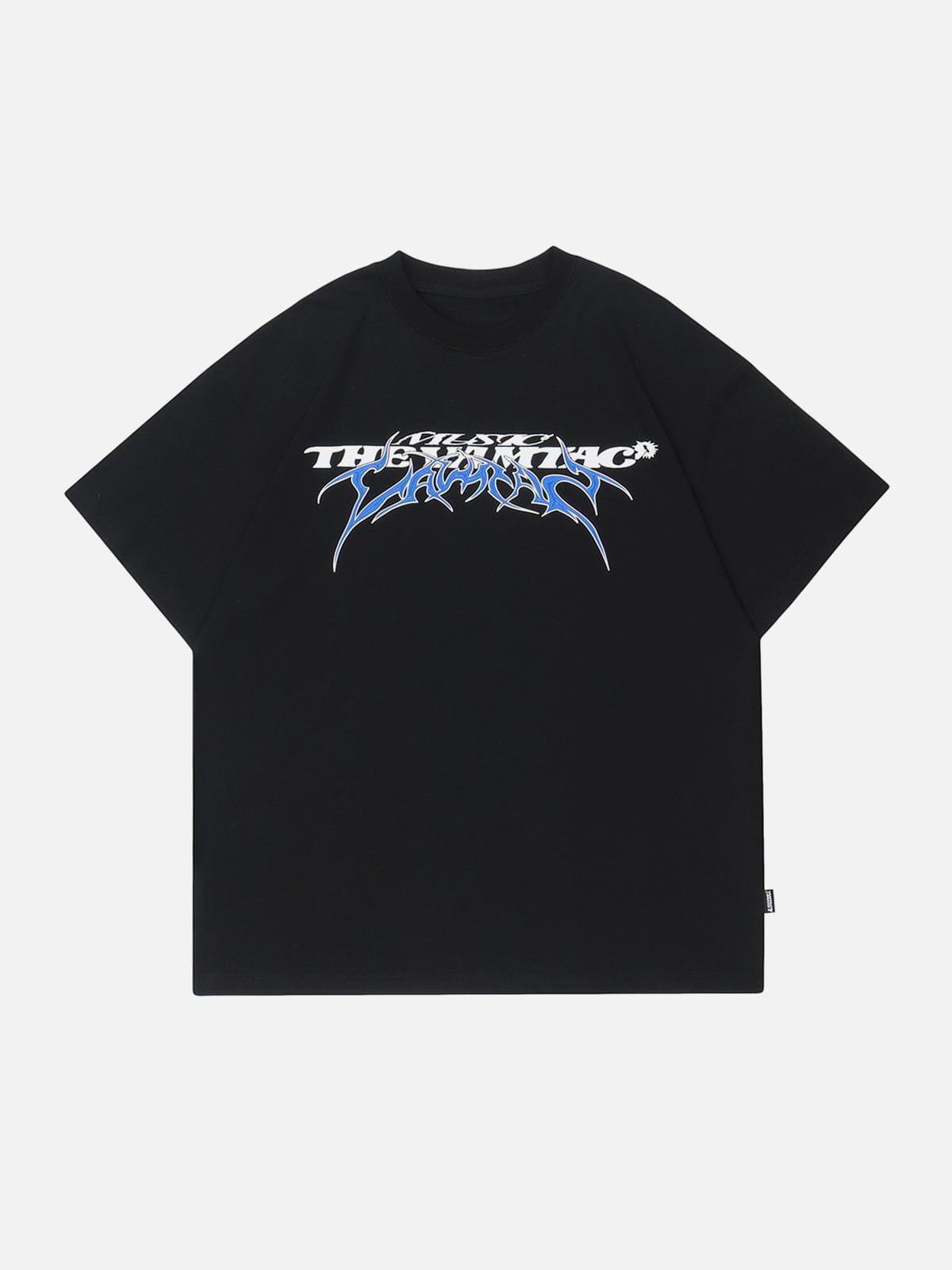 Sneakerland™ - Letter Print Solid Tee - tntwear1